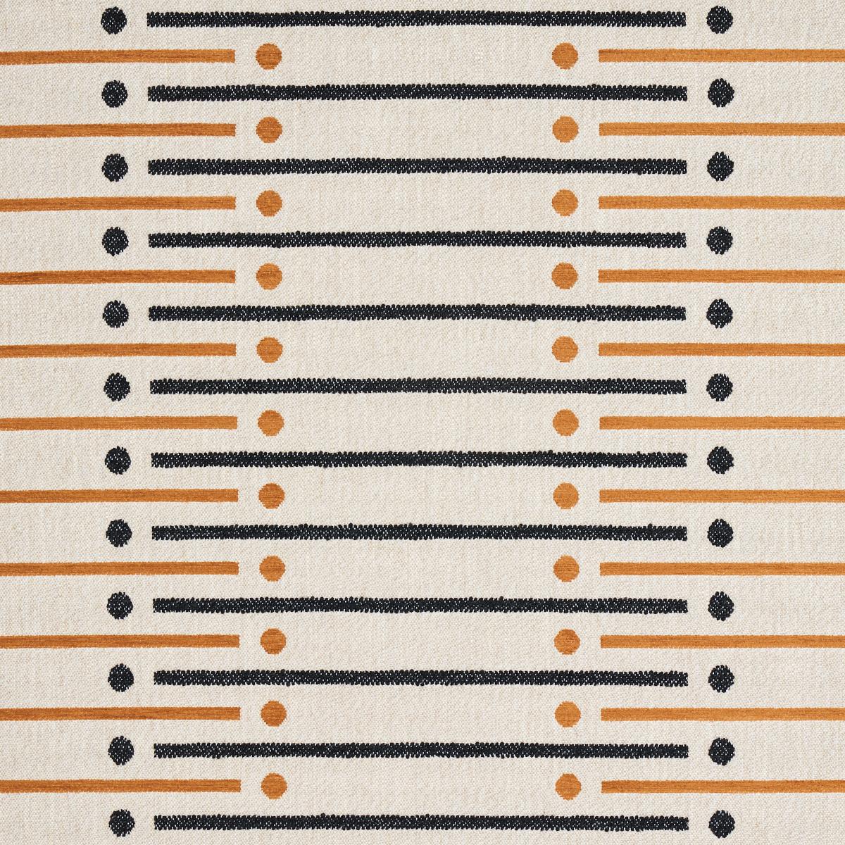 Schumacher Serapo Rustic Weave Carbon & Ochre Fabric