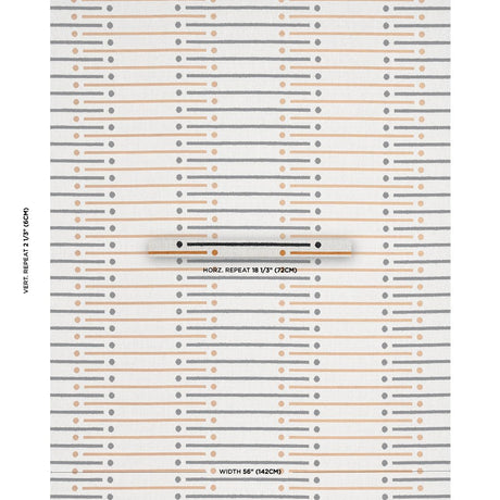 Schumacher Serapo Rustic Weave Carbon & Ochre Fabric