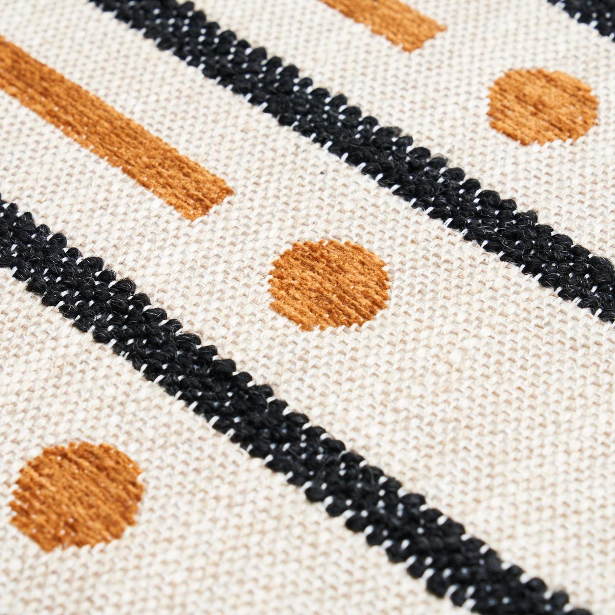 Schumacher Serapo Rustic Weave Carbon & Ochre Fabric