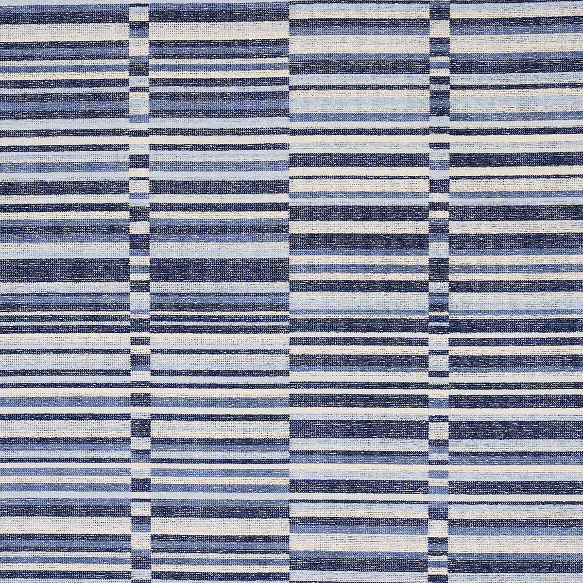 Schumacher Tierra Stripe Blue Fabric