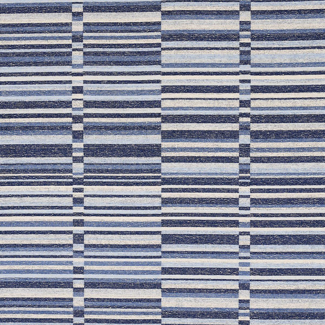 Schumacher Tierra Stripe Blue Fabric