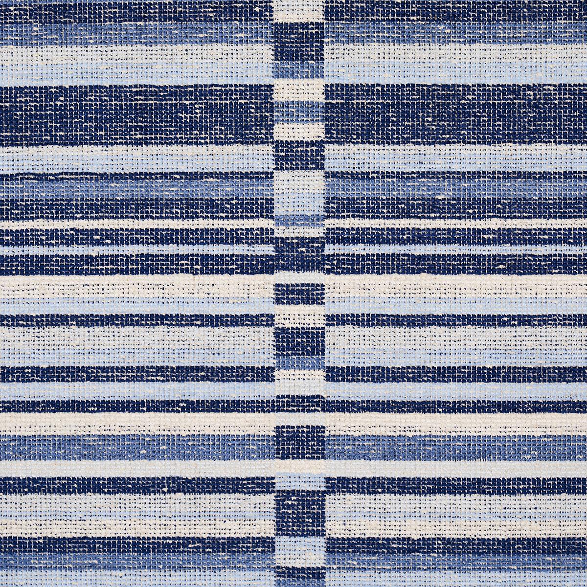 Schumacher Tierra Stripe Blue Fabric