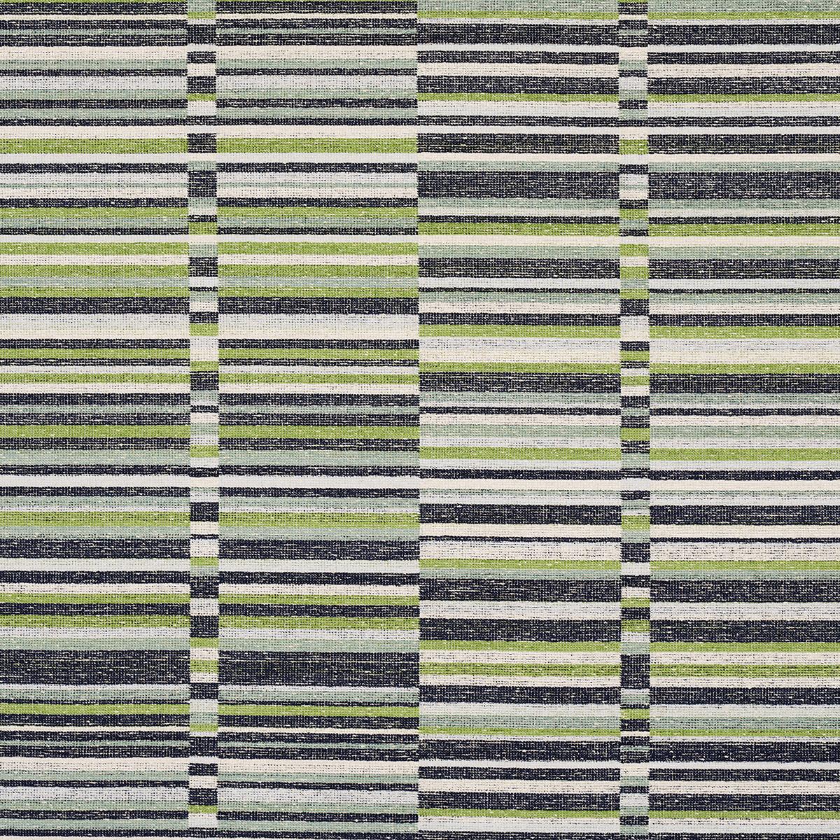 Schumacher Tierra Stripe Green & Blue Fabric