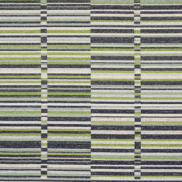 Schumacher Tierra Stripe Green & Blue Fabric