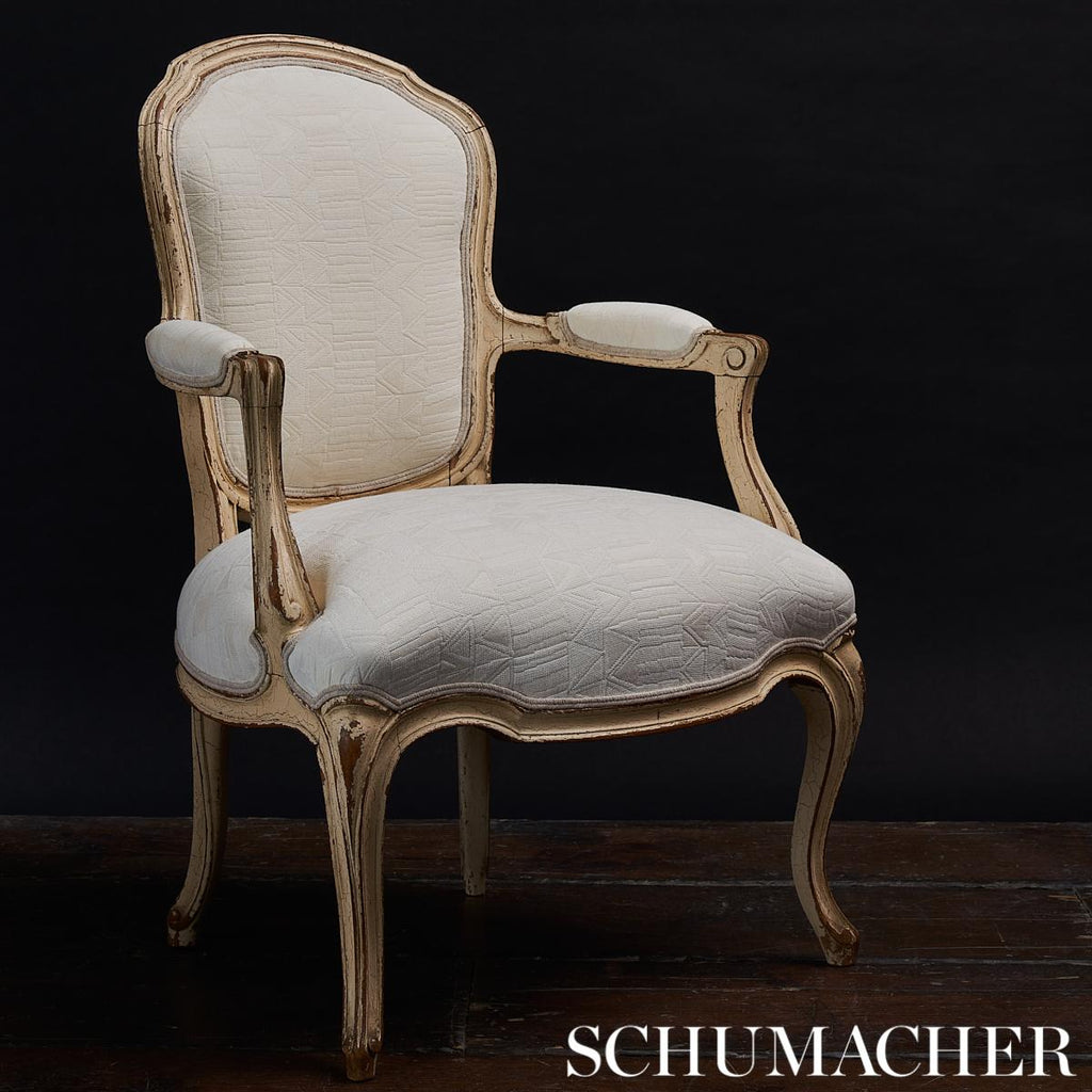 Schumacher Bizantino Quilted Weave Ivory Fabric