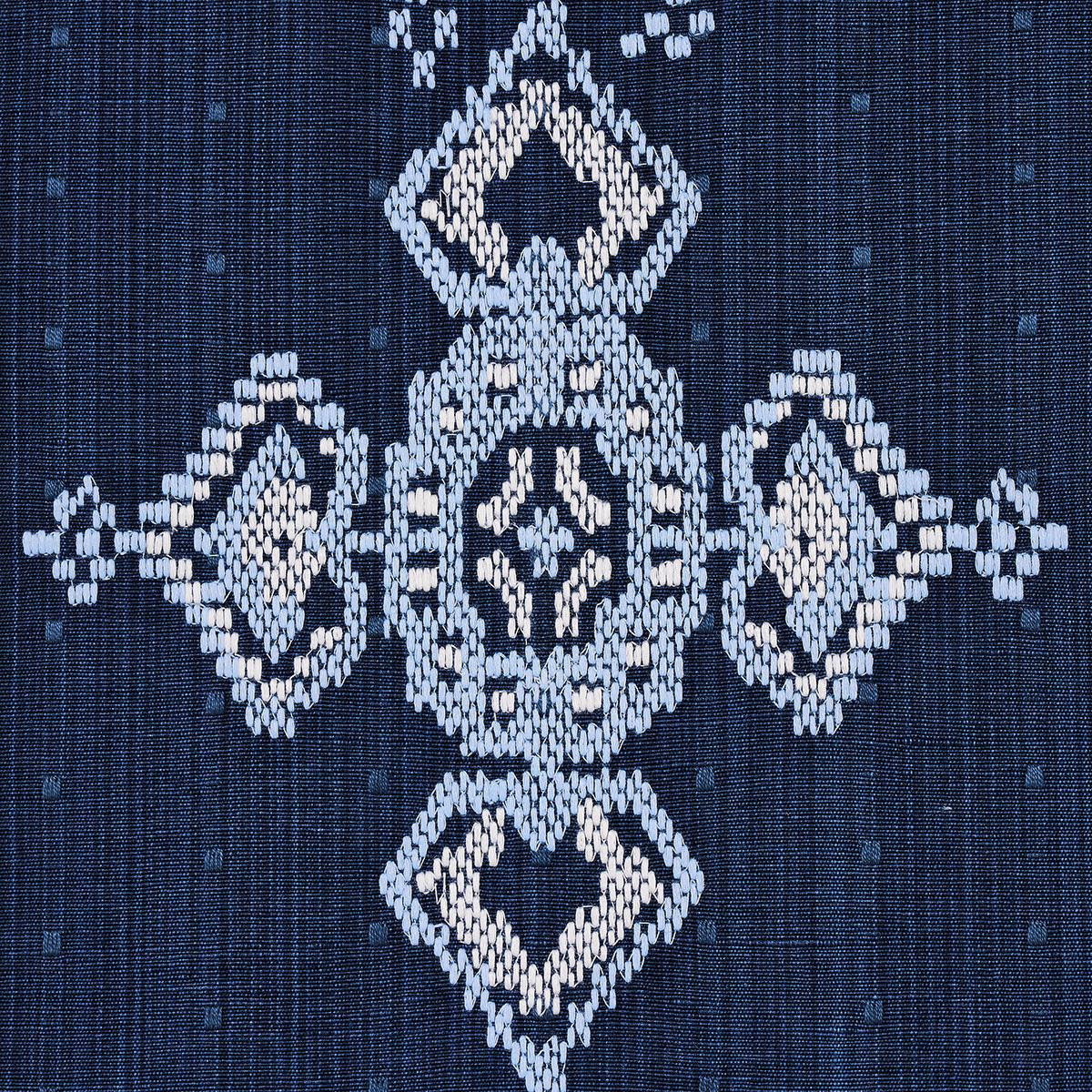 Schumacher Nadira Embroidery Indigo Fabric