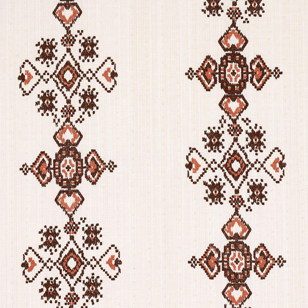 Schumacher Nadira Embroidery Cocoa Fabric