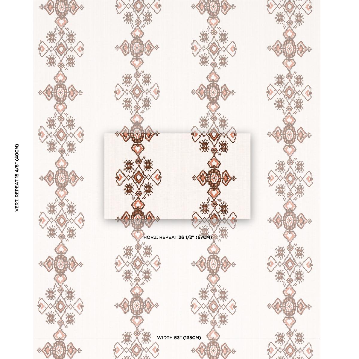 Schumacher Nadira Embroidery Cocoa Fabric