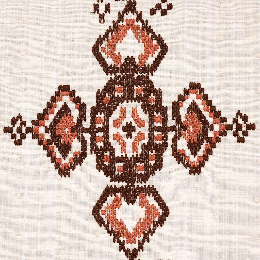 Schumacher Nadira Embroidery Cocoa Fabric