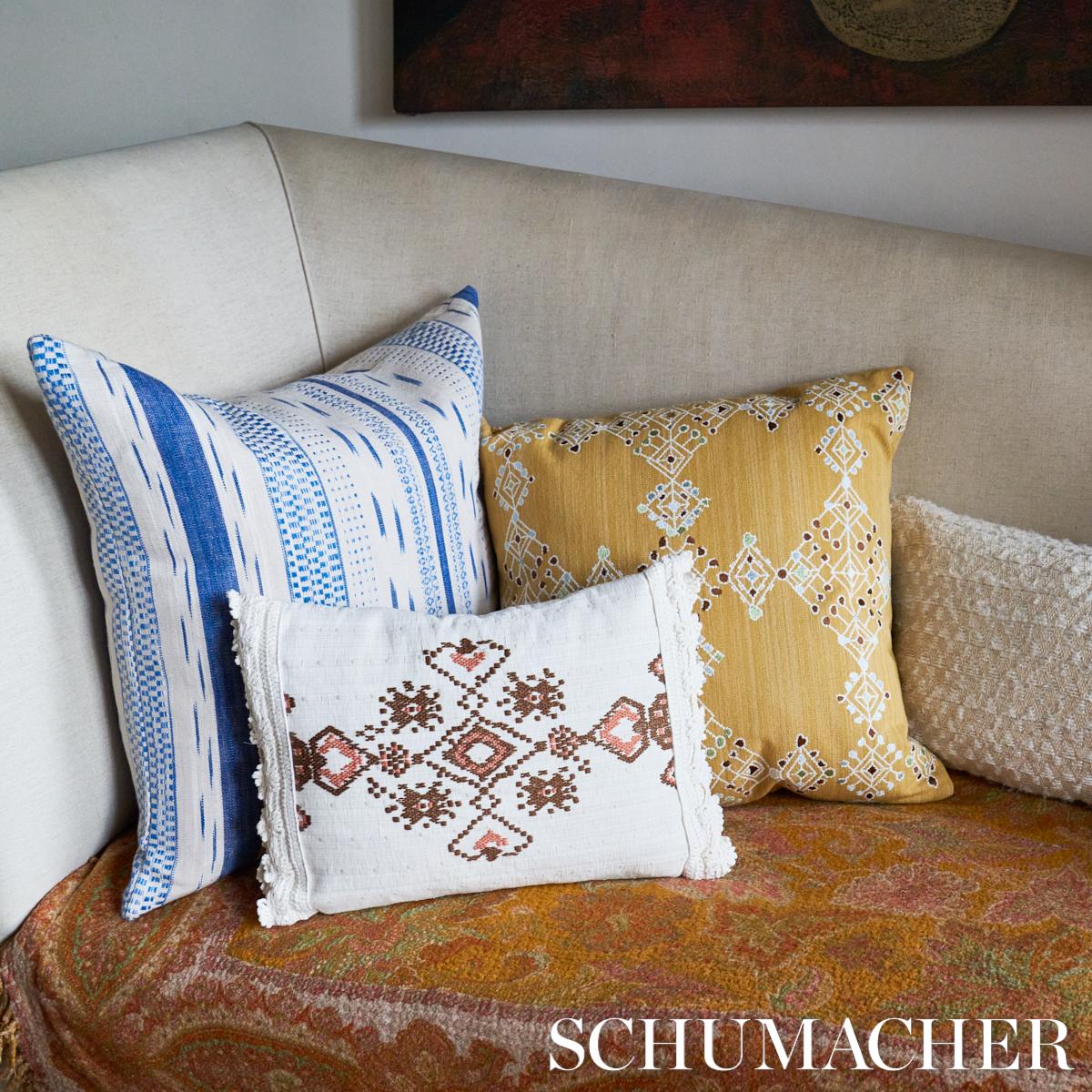 Schumacher Nadira Embroidery Cocoa Fabric