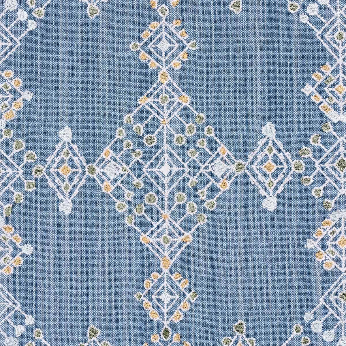 Schumacher Kalindi Embroidery Denim Fabric