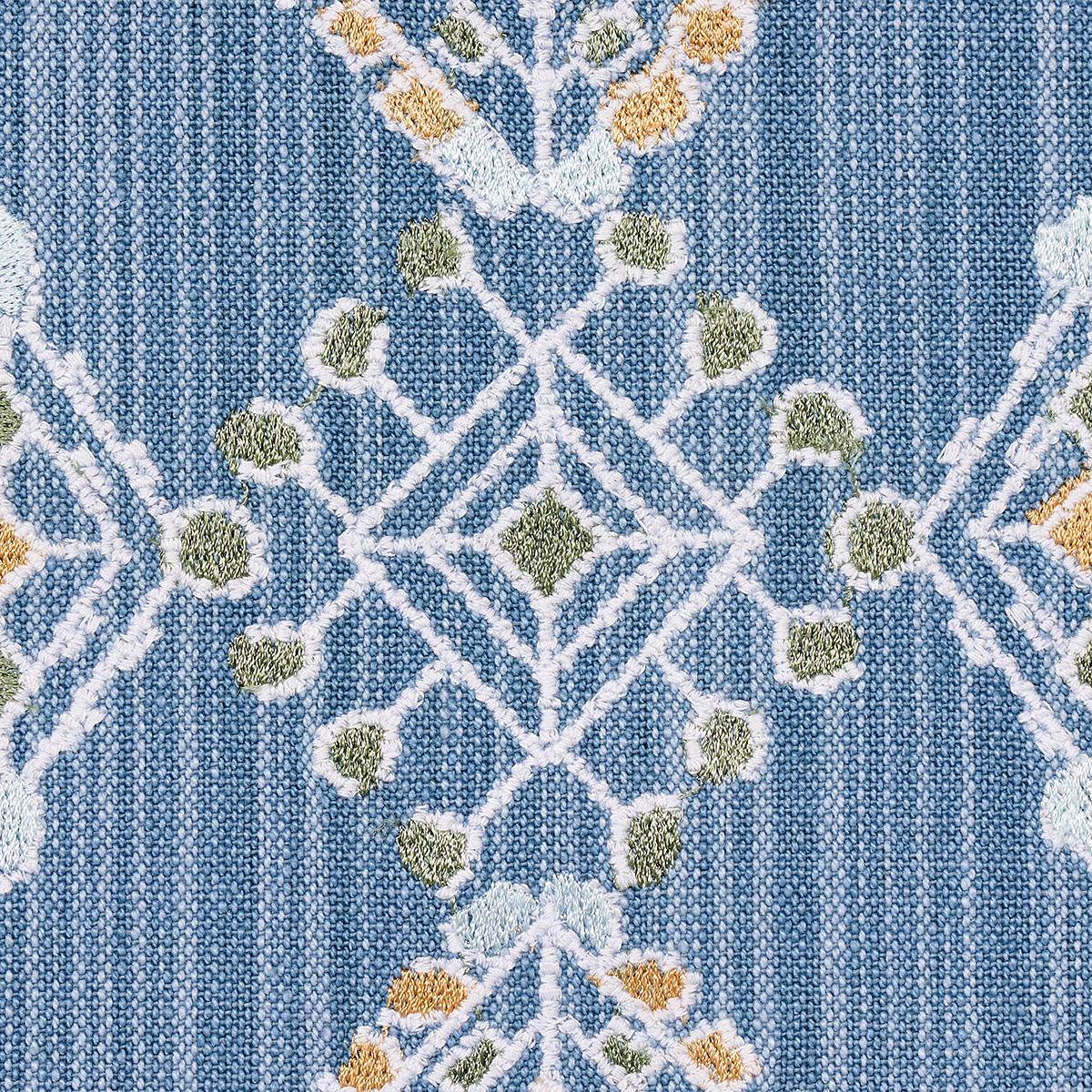 Schumacher Kalindi Embroidery Denim Fabric