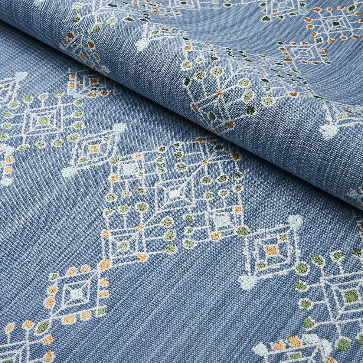 Schumacher Kalindi Embroidery Denim Fabric