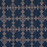 Schumacher Kalindi Embroidery Indigo Fabric