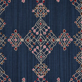 Schumacher Kalindi Embroidery Indigo Fabric