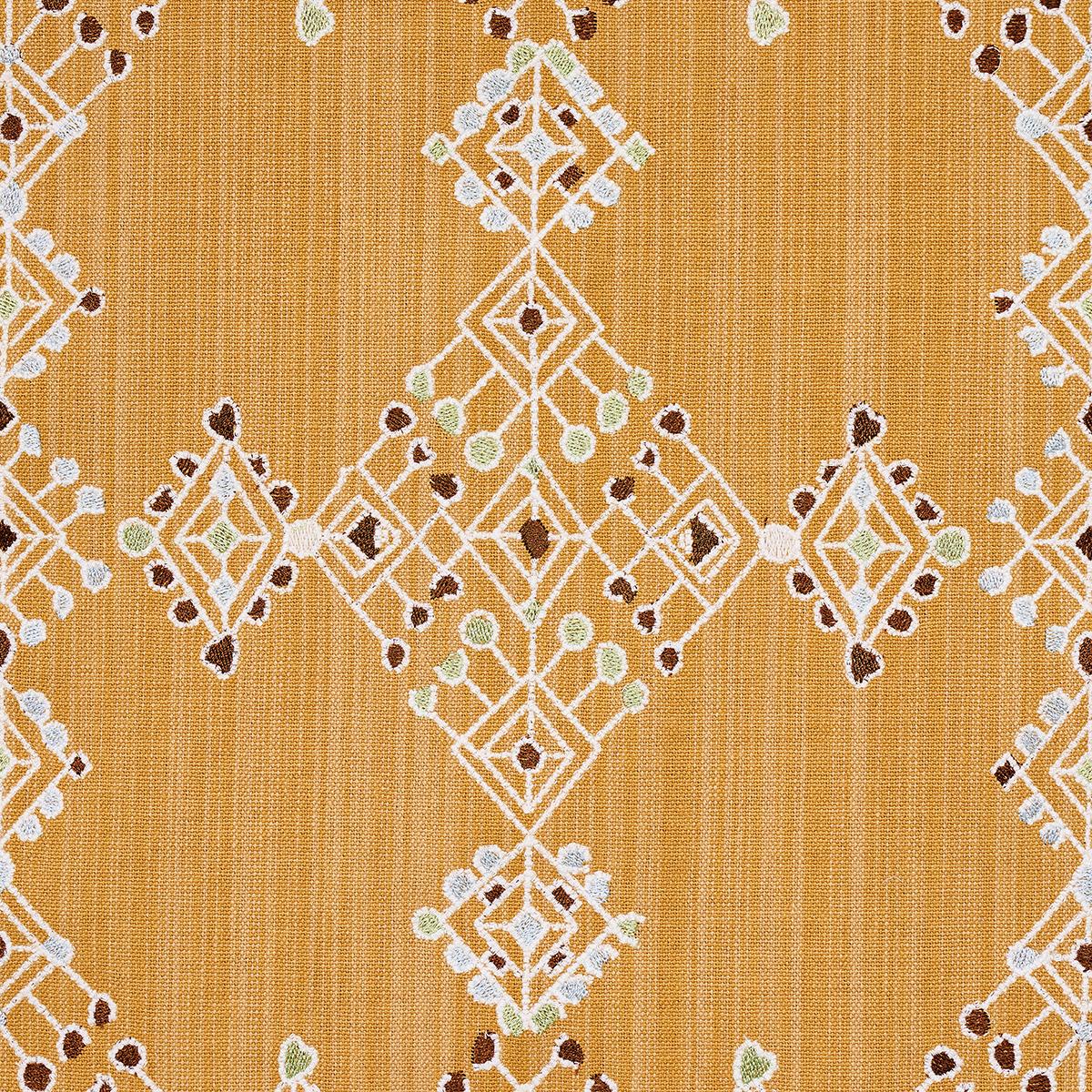 Schumacher Kalindi Embroidery Saffron Fabric