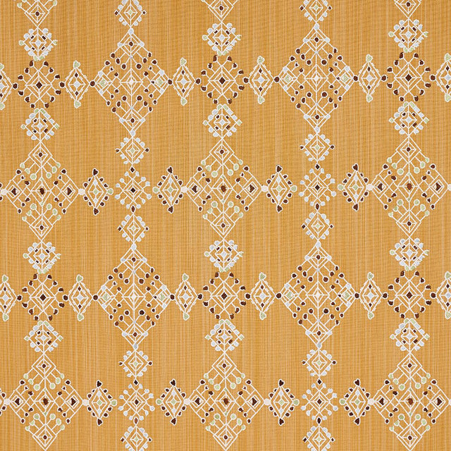 Schumacher Kalindi Embroidery Saffron Fabric