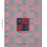 Schumacher Aravali Patchwork Cerise And Ink Fabric