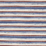 Schumacher Rag Rug Hand Woven Stripe Indigo & Mocha Fabric
