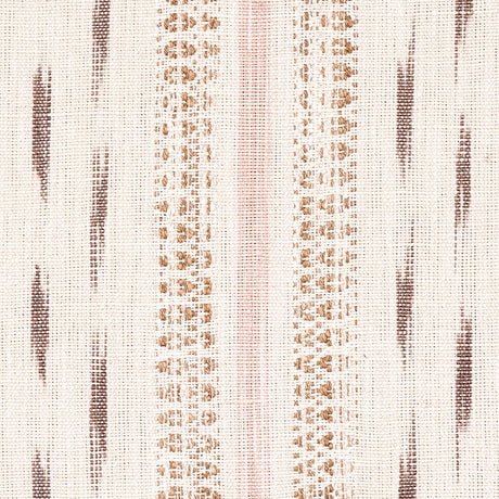 Schumacher Mirza Ikat Stripe Blush On Natural Fabric