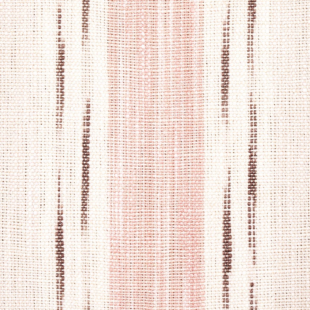 Schumacher Mirza Ikat Stripe Blush On Natural Fabric