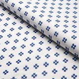 Schumacher Thandie Embroidery Blue On Ivory Fabric