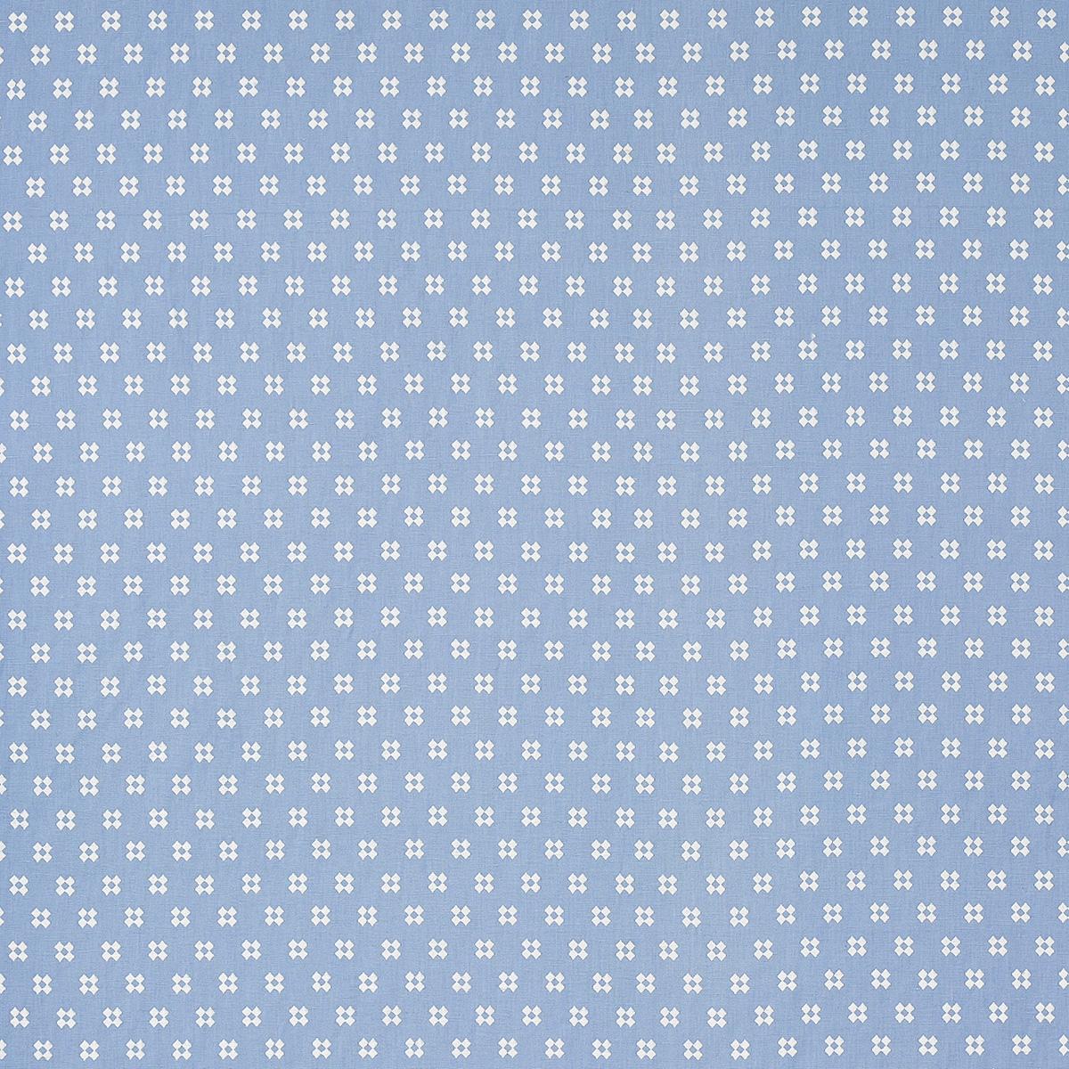 Schumacher Thandie Embroidery Ivory On Chambray Fabric