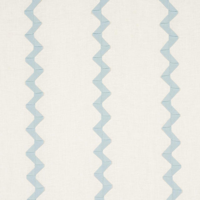 Schumacher Lazare Appliqu Sky On Ivory Fabric
