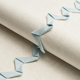 Schumacher Lazare Appliqu Sky On Ivory Fabric