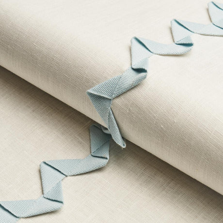 Schumacher Lazare Appliqu Sky On Ivory Fabric