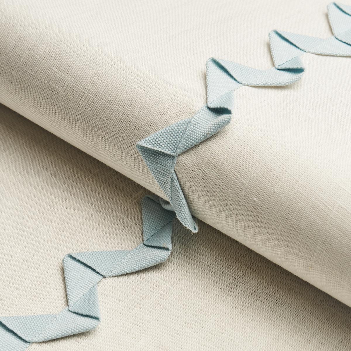 Schumacher Lazare Appliqu Sky On Ivory Fabric