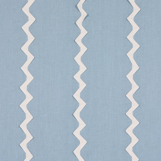 Schumacher Lazare Appliqu Ivory On Chambray Fabric