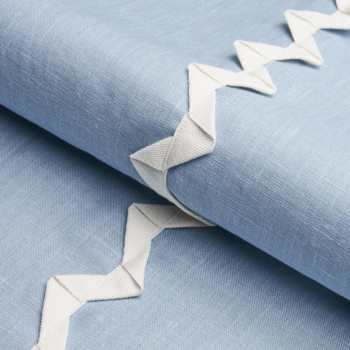 Schumacher Lazare Appliqu Ivory On Chambray Fabric