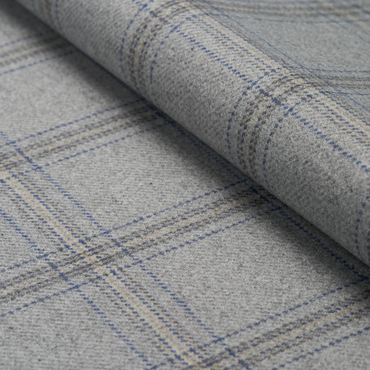 Schumacher Blackburn Merino Plaid Grey Fabric