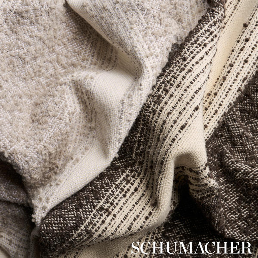 Schumacher Jessen Alpaca Stripe Brown Fabric