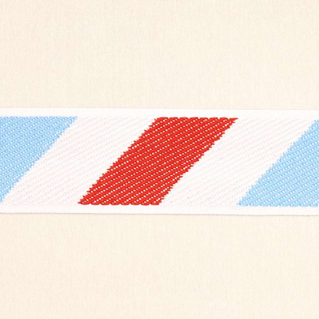 Schumacher Airmail I Indoor/Outdoor Tape Red And Blue Trim