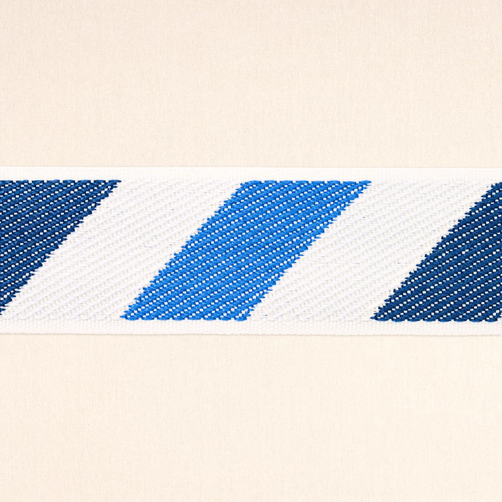 Schumacher Airmail I Indoor/Outdoor Tape Blue And Blue Trim