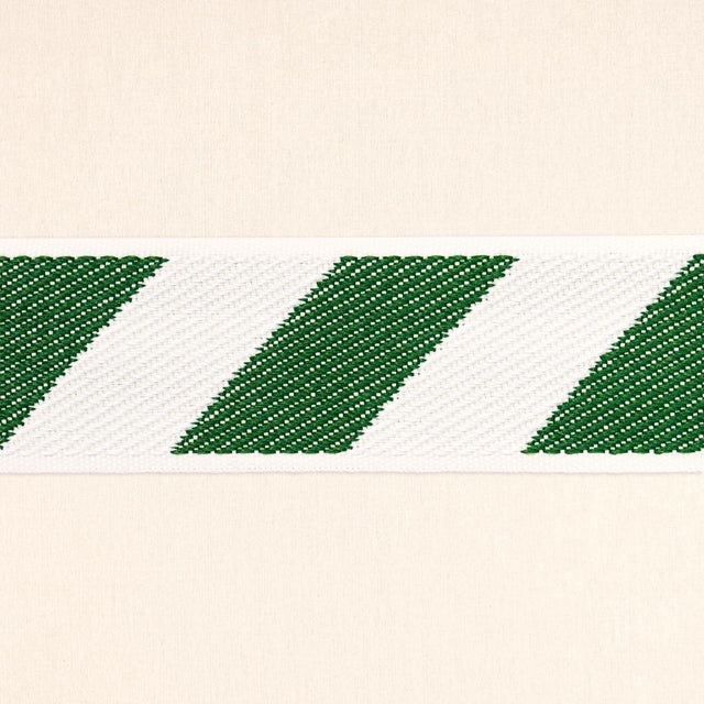 Schumacher Green And Ivory Airmail I Indoor/Outdoor Tape