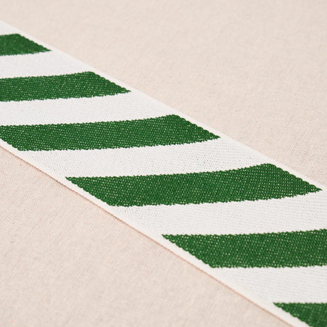 Schumacher Airmail Ii Indoor/Outdoor Tape Green And Ivory Trim