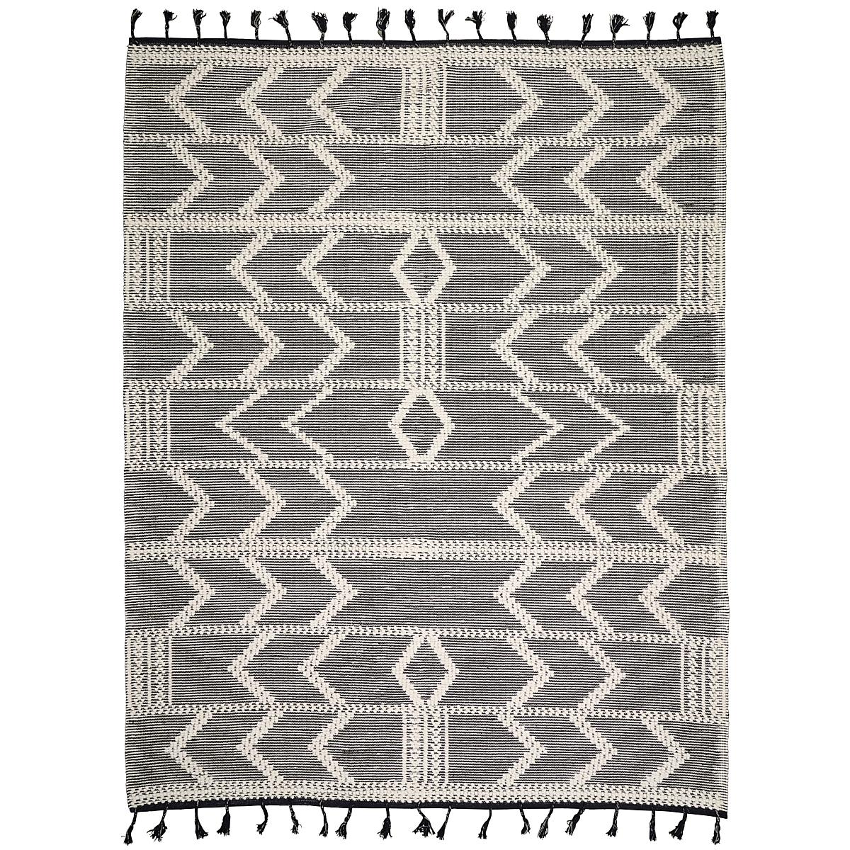 Schumacher Charcoal 5' x 7' Malta French Knot Rug