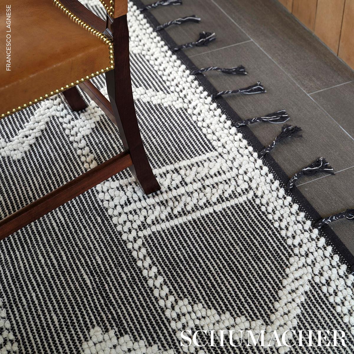 Schumacher Charcoal 5' x 7' Malta French Knot Rug
