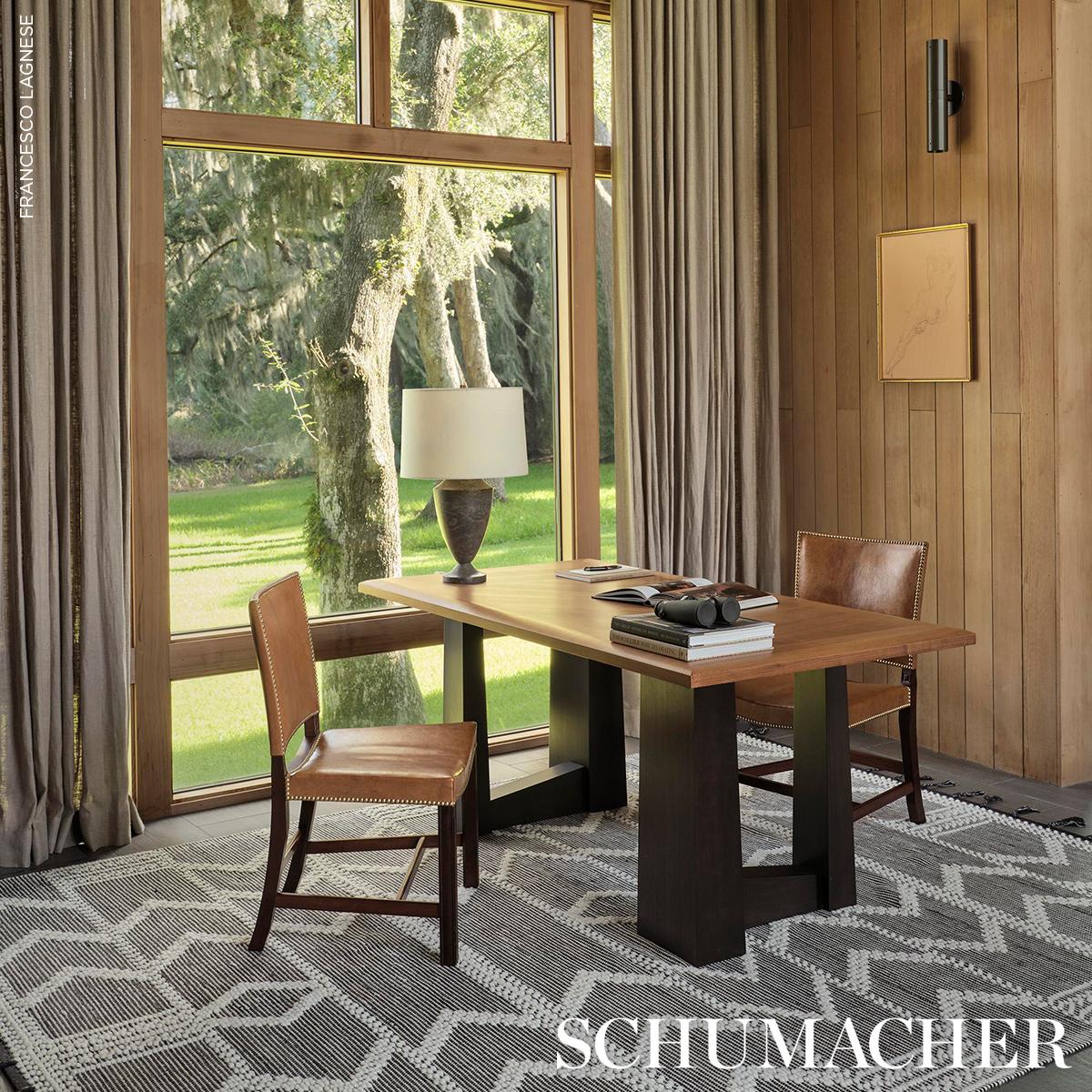 Schumacher Charcoal 9' x 12' Malta French Knot Rug