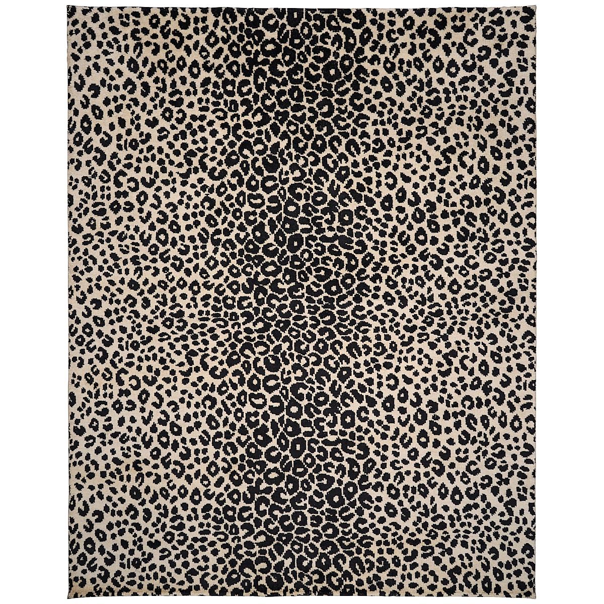 Schumacher Graphite 8' x 10' Iconic Leopard Hand-Knotted Rug