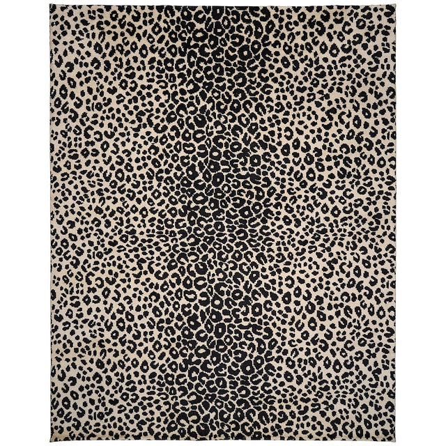Schumacher Graphite 8' x 10' Iconic Leopard Hand-Knotted Rug