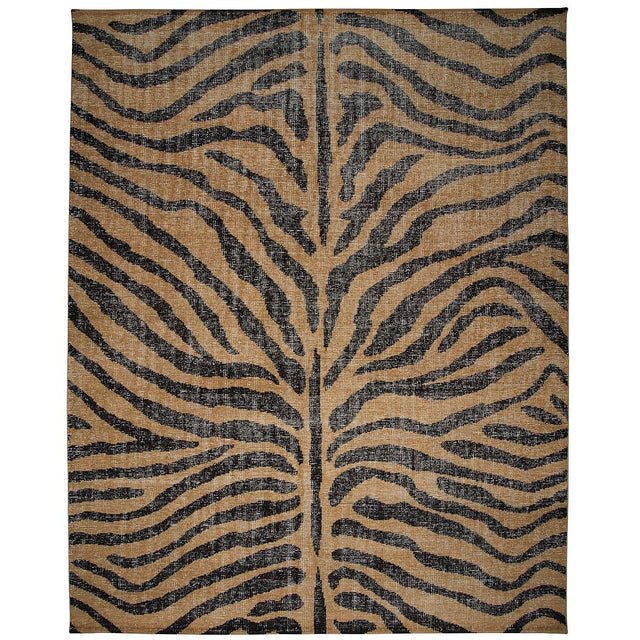 Schumacher Brown & Black 8' x 10' Zebre Hand-Knotted Rug