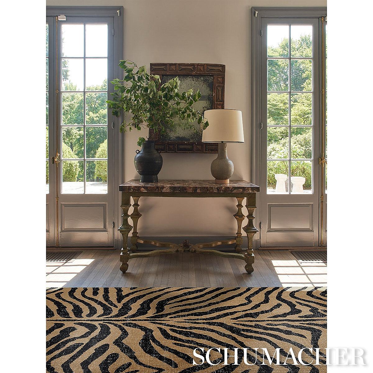 Schumacher Brown & Black 10' x 14' Zebre Hand-Knotted Rug