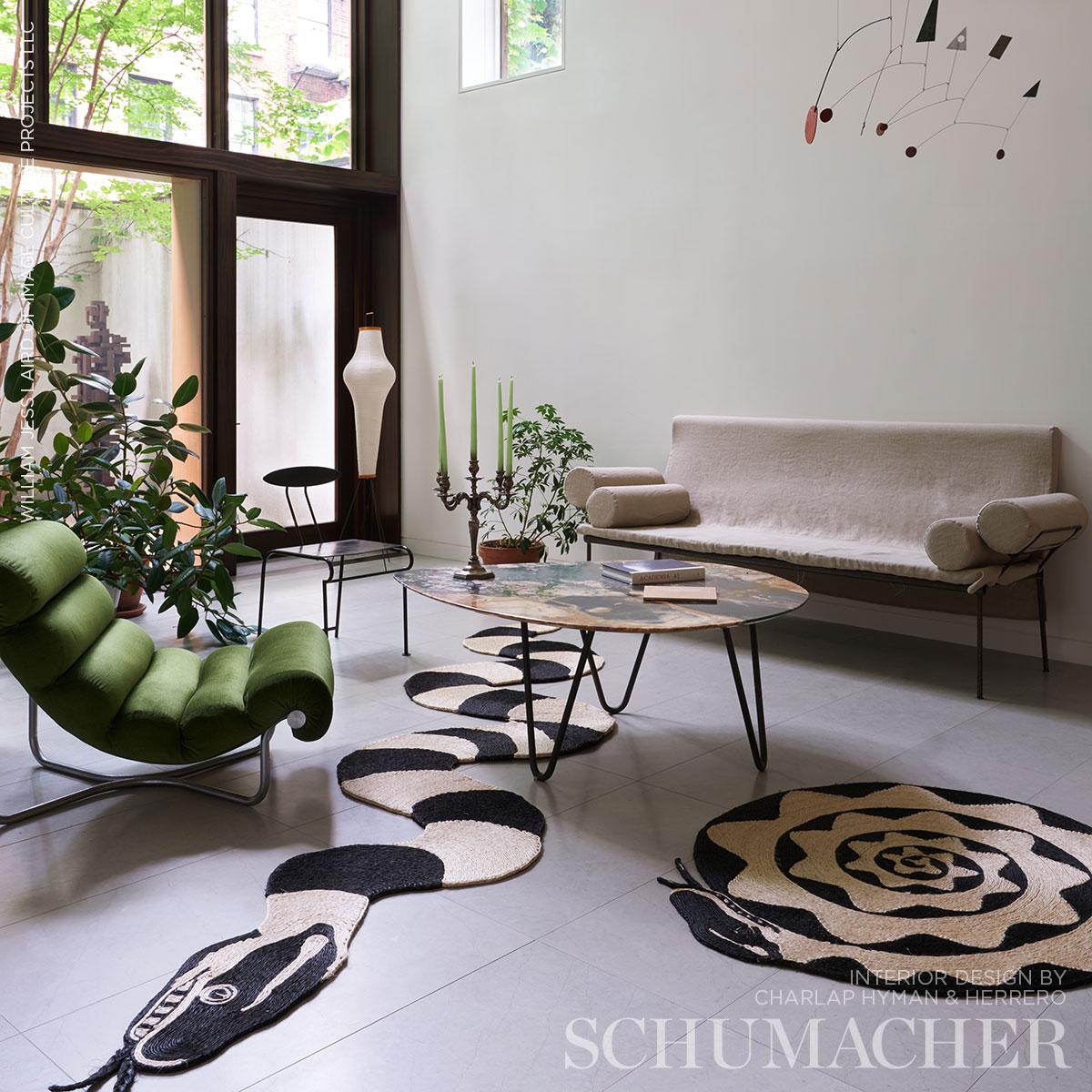 Schumacher Natural/Black 3.42' x 14.17' Serpiente Rug