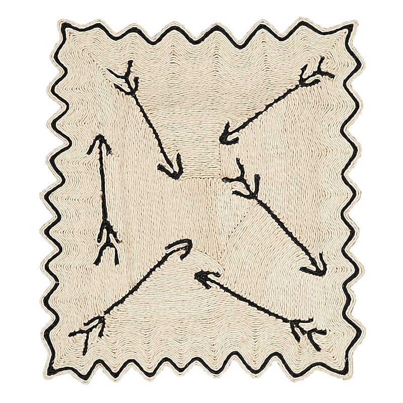 Schumacher Natural/Black 2.58' x 2.83' Flechas Rug