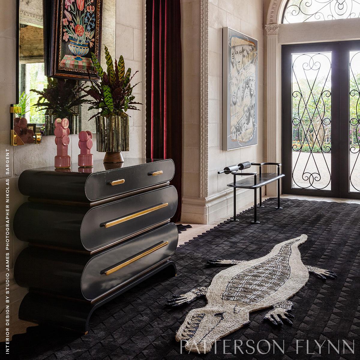 Schumacher Natural/Black 3.42' x 9.42' Caiman Rug
