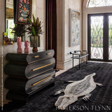 Schumacher Natural/Black 3.42' x 9.42' Caiman Rug